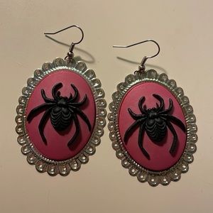 spider goth earrings halloween  🕷️